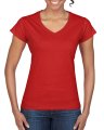 Goedkope Dames T-shirt V hals Gildan Softstyle 64V00L cherry red